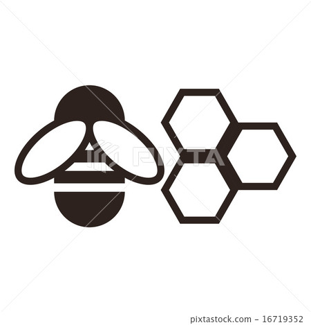 Bee and honeycomb icon Bee and honeycomb icon 16719352