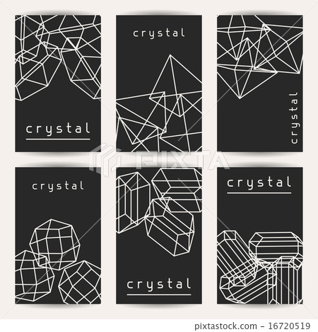 Set of business cards with geometric crystals and minerals Set of business cards with geometric crystals and minerals 16720519