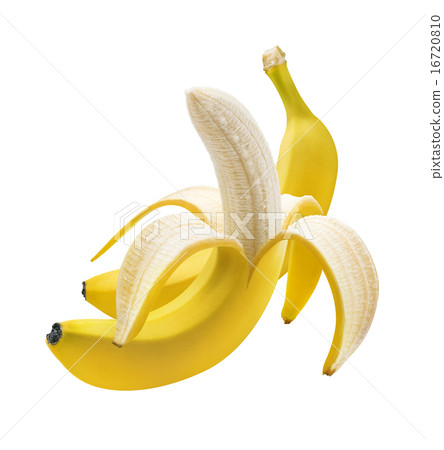 Peeled and unpeeled banana isolated on white 16720810