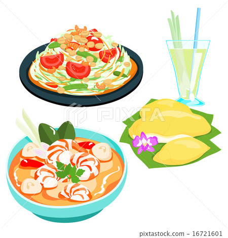 popular thai food papaya salad set vector stock illustration 16721601 pixta https www pixtastock com illustration 16721601