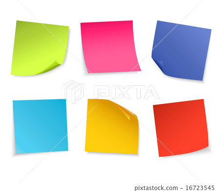 Set of isolated colorful paper notes. Set of isolated colorful paper notes. 16723545