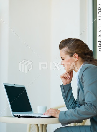 Business woman working on laptop 16725320