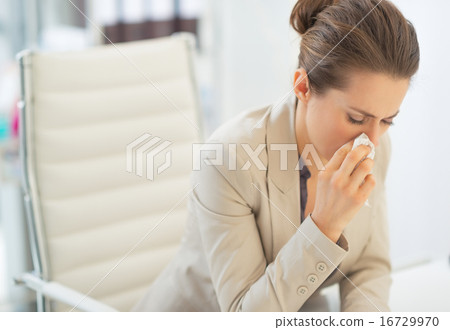 Ill business woman at work Ill business woman at work 16729970