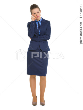 Full length portrait of thoughtful business woman 16730462