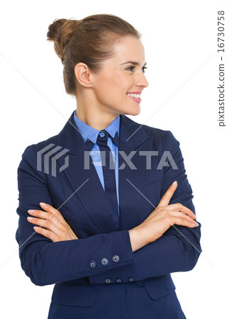 Smiling business woman looking on copy space Smiling business woman looking on copy space 16730758
