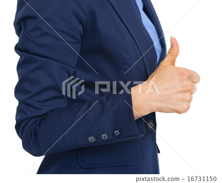 Closeup on business woman showing thumbs up 16731150