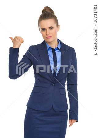Business woman showing get out gesture 16731401