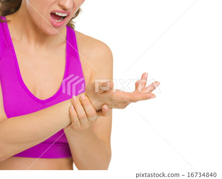 Closeup on woman with wrist pain Closeup on woman with wrist pain 16734840