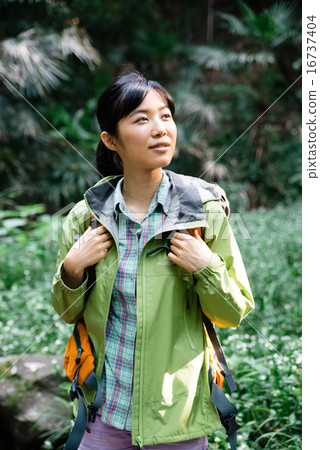 A woman trekking A woman trekking 16737404