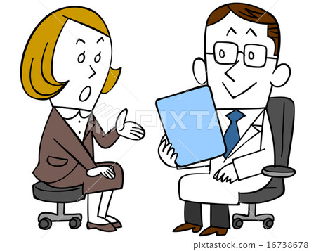 A woman in a suit who asks a doctor 16738678