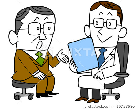 詢問醫生的初級員工的男性員工 16738680