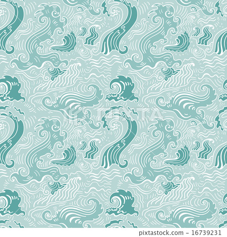 Sea waves. Seamless background Sea waves. Seamless background 16739231