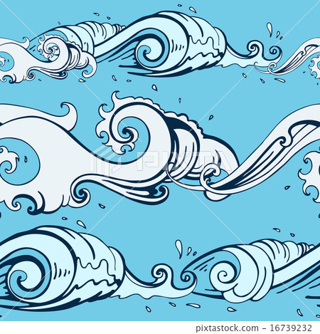 Sea waves. Seamless background Sea waves. Seamless background 16739232