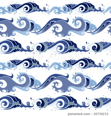 Sea waves. Seamless background Sea waves. Seamless background 16739233