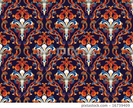 seamless damask pattern 16739409