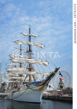 帆船Nippon Maru的帆帆展帆 帆船Nippon Maru的帆帆展帆 16741372