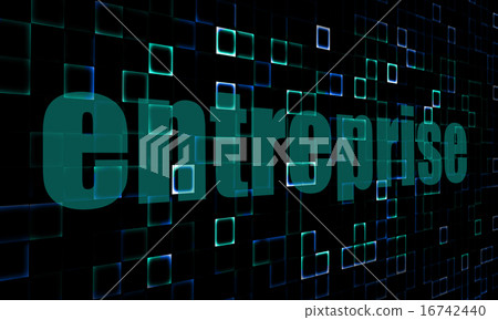 Pixelated words entreprise on digital background 16742440