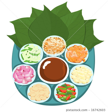 Leaf wrapped  Thai appetizer vector illustration 16742603