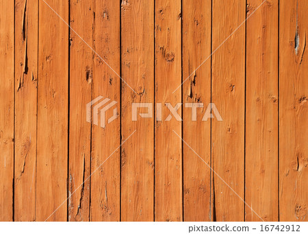 Old wooden wall with cracked paint layer 16742912