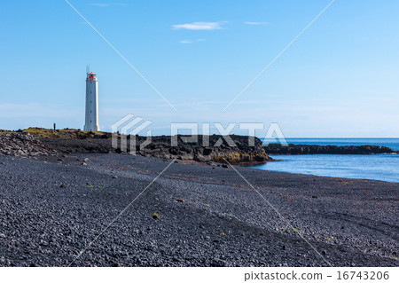 Lighthouse in West Iceland at sunny weather Lighthouse in West Iceland at sunny weather 16743206