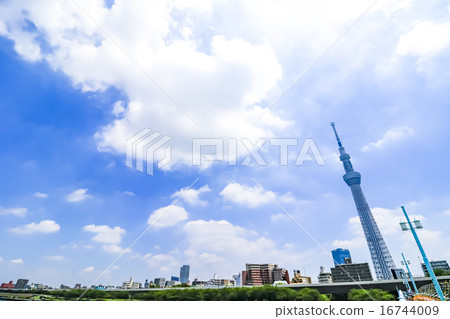 Sky Tree Tokyo Sky Tree Sky Blue Sky Copy Space Tourist Place Japan's No.1 Japan White Cloud 16744009