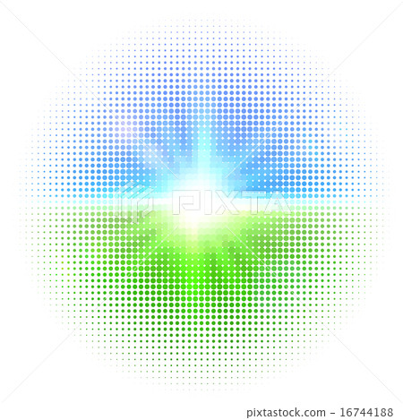 Vector halftone mosaic with sun flares and bokeh Vector halftone mosaic with sun flares and bokeh 16744188