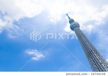 天空樹東京天空樹天空藍天復制空間觀光點日本的日本白雲觀光 天空樹東京天空樹天空藍天復制空間觀光點日本的日本白雲觀光 16744248