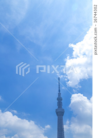 Sky Tree Tokyo Sky Tree sky blue sky copy space Sightseeing spot Japan's Japan white clouds sightseeing 16744302