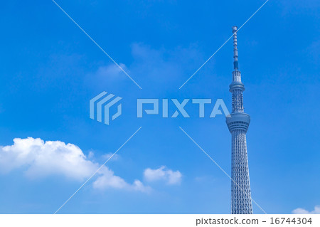 Sky Tree Tokyo Sky Tree sky blue sky copy space Sightseeing spot Japan's Japan white clouds sightseeing 16744304