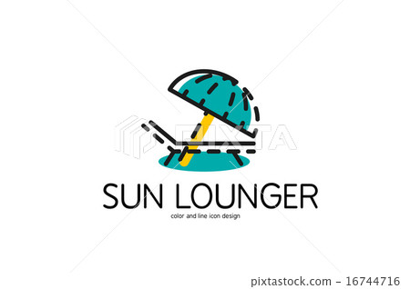 Color line icon for flat design. Sun lounger 16744716