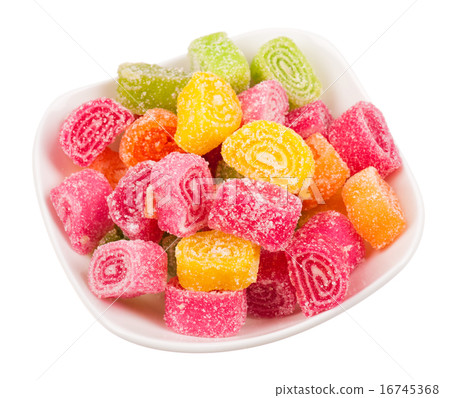 colorful candied fruit jelly on plate 16745368