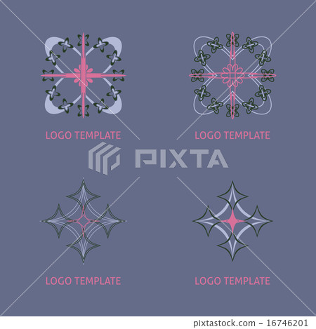 Vector ornamental symbols collection. Geometric logo  set. 16746201