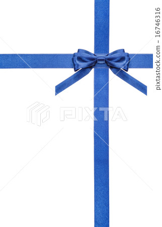 blue satin bows and ribbons isolated - set 5 16746316
