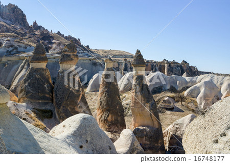 Mushroom rocks in the Turkish · Cappadocia Pasabaver district 16748177