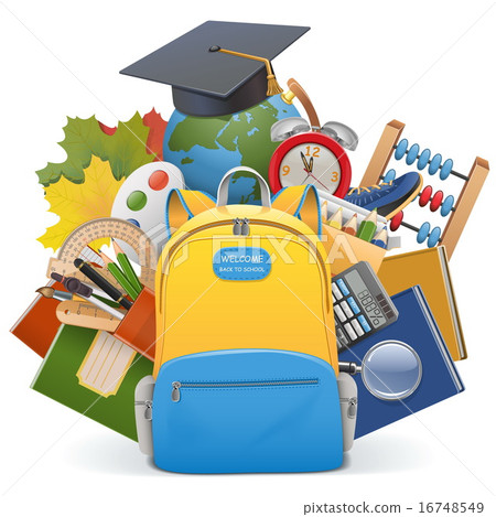 Vector School Concept with Backpack 16748549