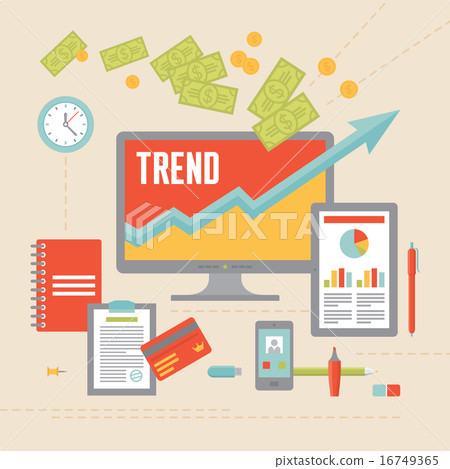 Business Trend Illustration in Flat Design Style. Business Trend Illustration in Flat Design Style. 16749365