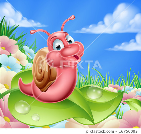 Cartoon Snail in Meadow Cartoon Snail in Meadow 16750092