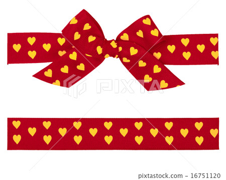 red bow with yellow hearts and ribbon red bow with yellow hearts and ribbon 16751120