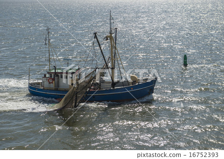 Fishing boat on a UNESCO protected Dutch sea Fishing boat on a UNESCO protected Dutch sea 16752393