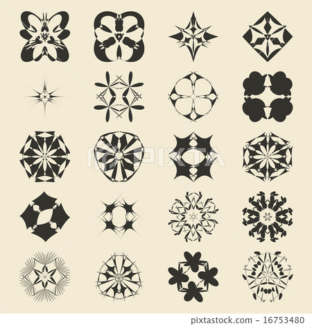 Vector ornamental symbols collection.  16753480