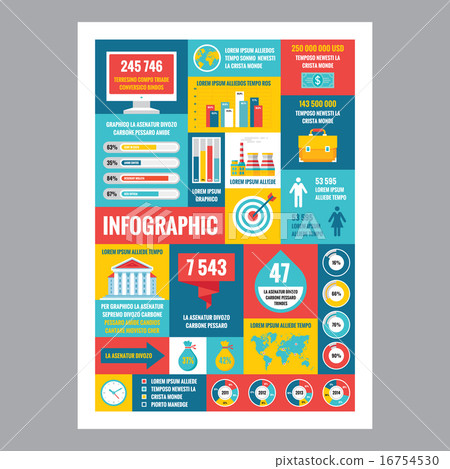 Business infographic - mosaic poster with icons Business infographic - mosaic poster with icons 16754530