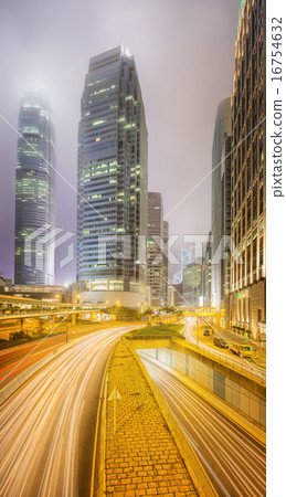 Modern city streets and office buildings Hong Kong, China. 16754632