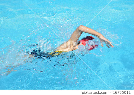 Girl swimming in the pool (crawl) 16755011