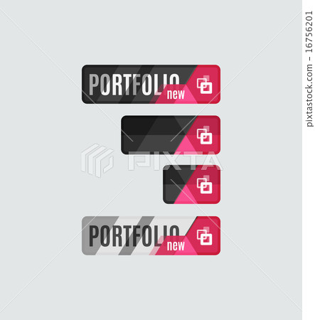 Portfolio button, futuristic hi-tech UI design 16756201