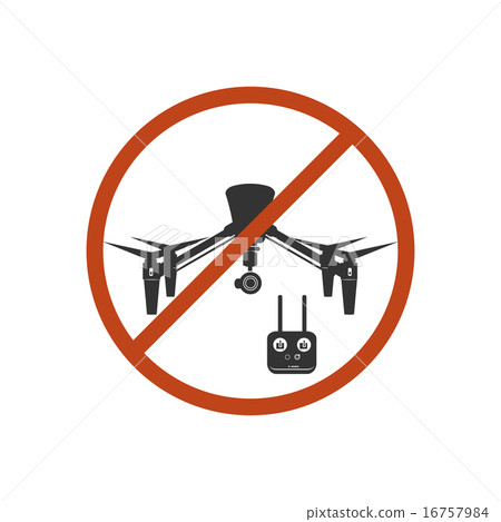 Drone Prohibited Danger Zone Sky Icon Red Vector Illustration 16757984