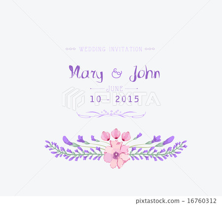 Wedding invitation watercolor. Beautiful floral Wedding invitation watercolor. Beautiful floral 16760312
