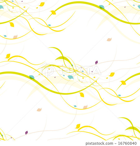 Floral seamless pattern. Abstract waves with leaves, eco nature background 16760840