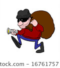 Burglar stalking around with flashlight and swag b 16761757