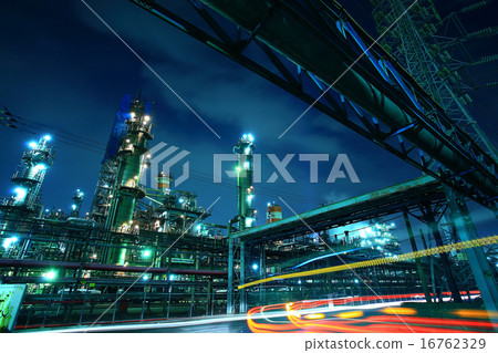 Night's metallic factory landscape 16762329