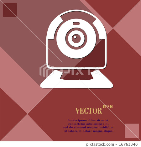 Webcam icon symbol Flat modern web design with lon 16763340